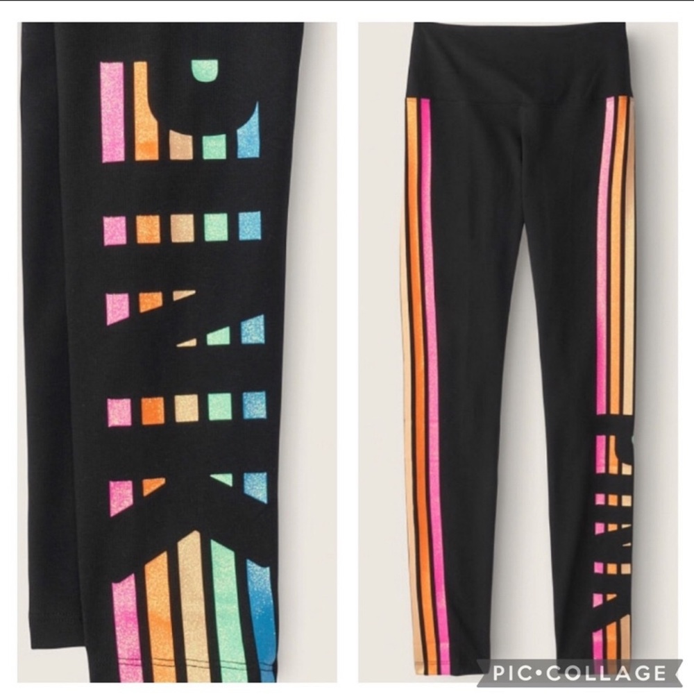VS PINK Rainbow Shine Leggings sz L